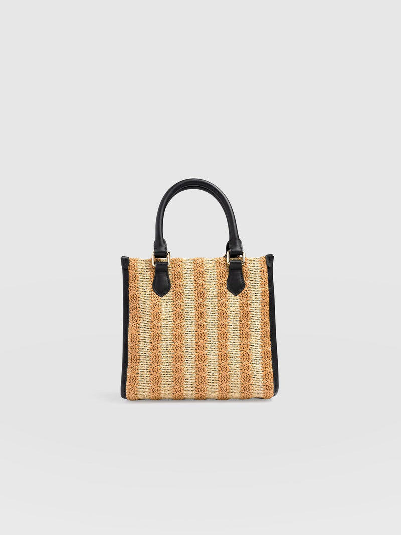 Mia Mini Tote Bag - Orange Raffia