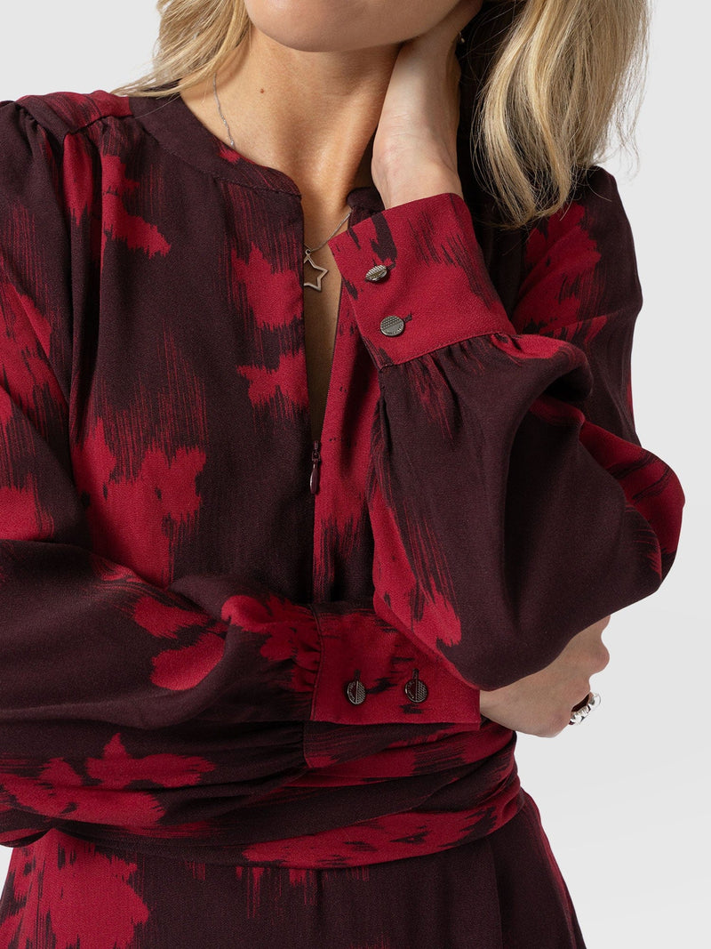 Mini Adaline Zip Up Dress - Pink Fade Floral