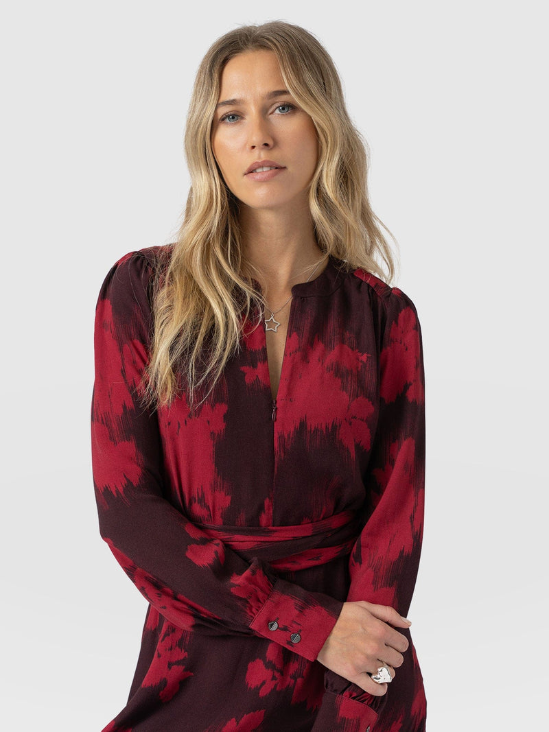 Mini Adaline Zip Up Dress - Pink Fade Floral