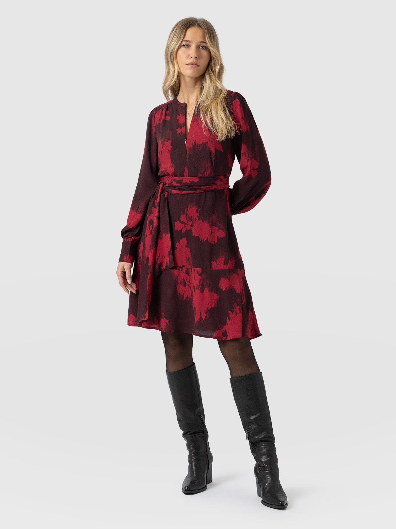 Mini Adaline Zip Up Dress - Pink Fade Floral