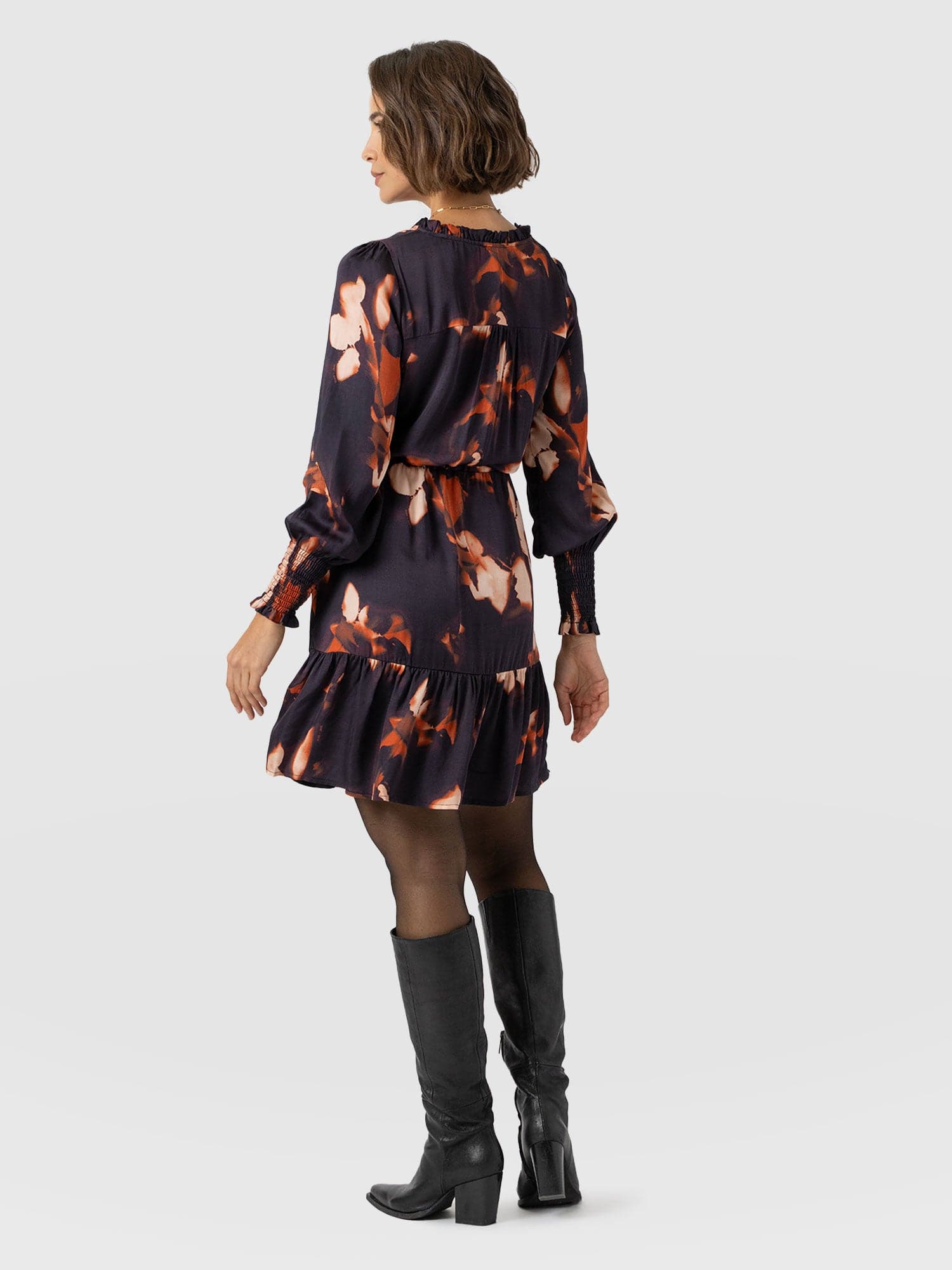 Mini Olivia Zip Up Dress - Orange Aurora