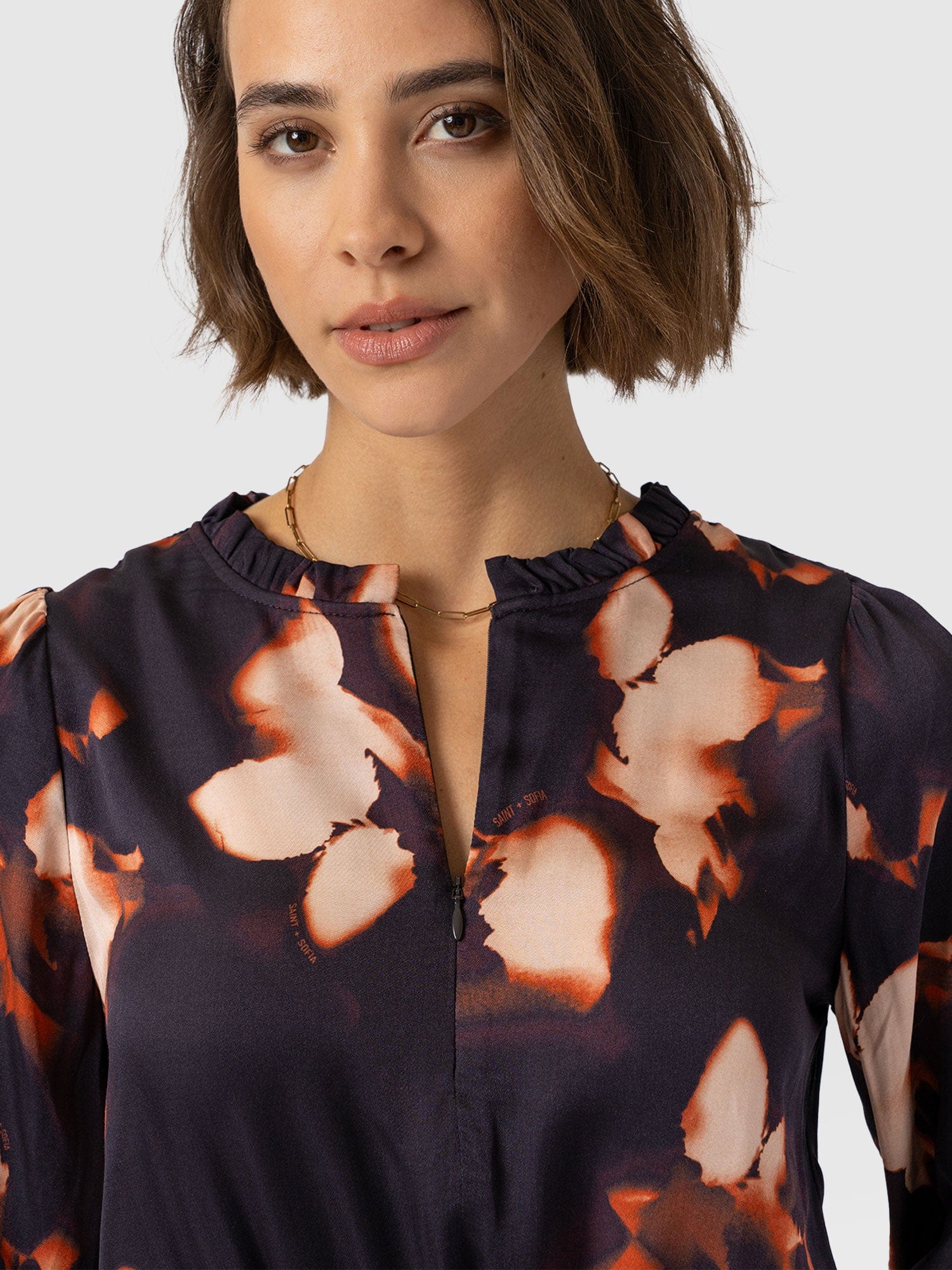 Mini Olivia Zip Up Dress - Orange Aurora