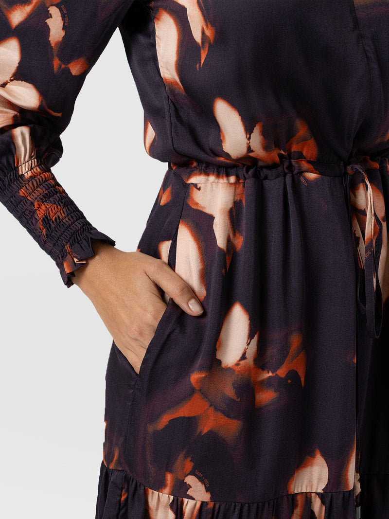Mini Olivia Zip Up Dress - Orange Aurora