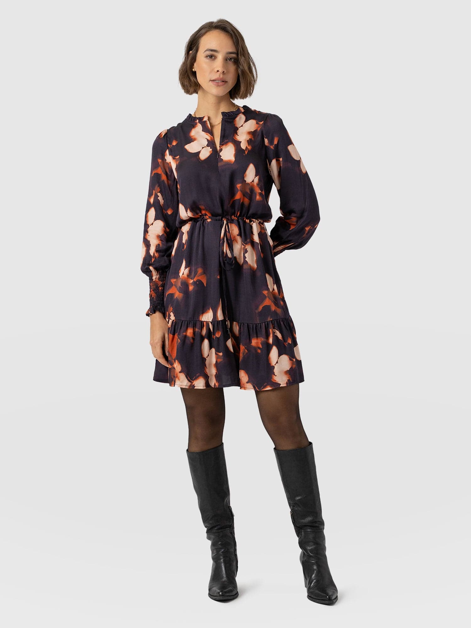 Mini Olivia Zip Up Dress - Orange Aurora