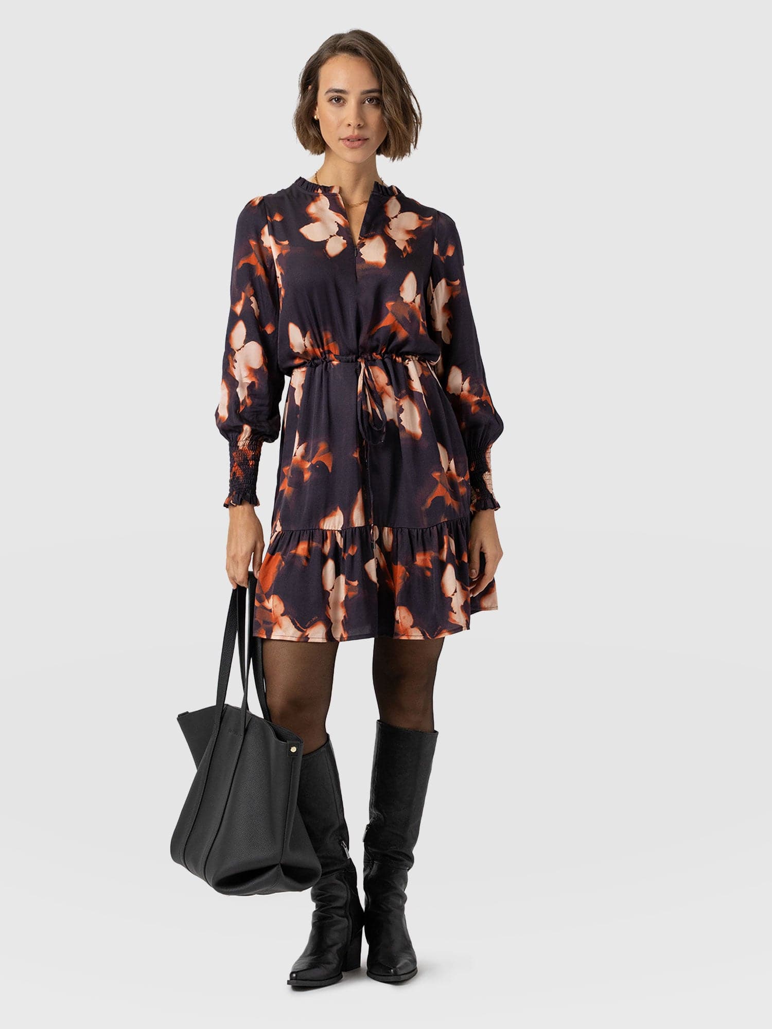 Mini Olivia Zip Up Dress - Orange Aurora