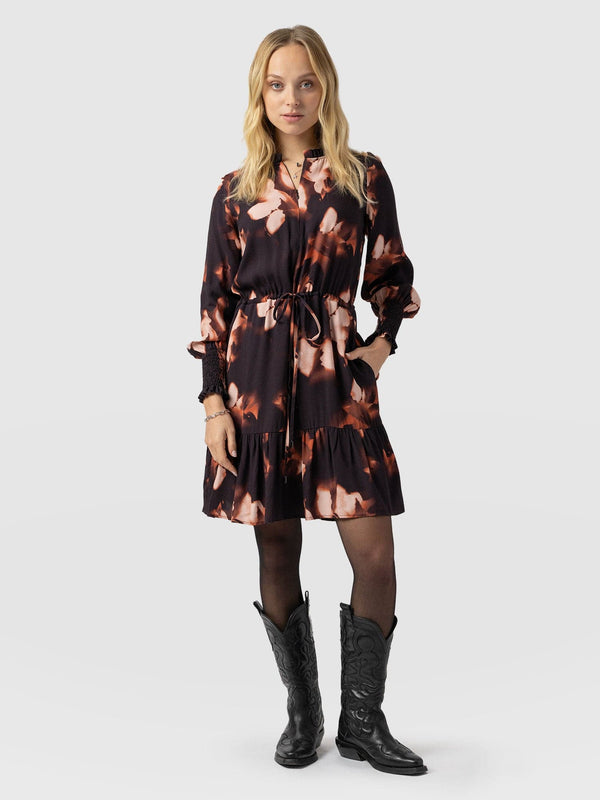 Mini Olivia Zip Up Dress - Orange Aurora