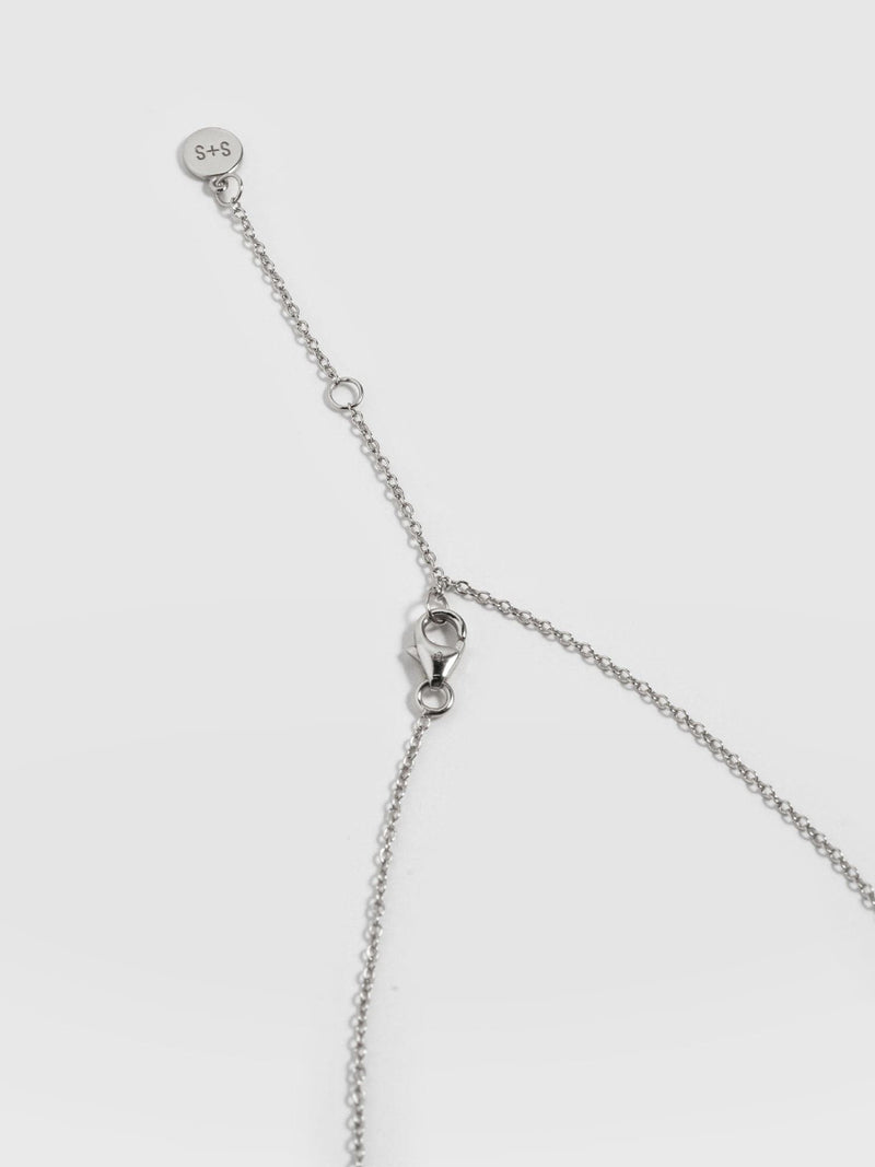 Molten Disc Charm Necklace - Silver