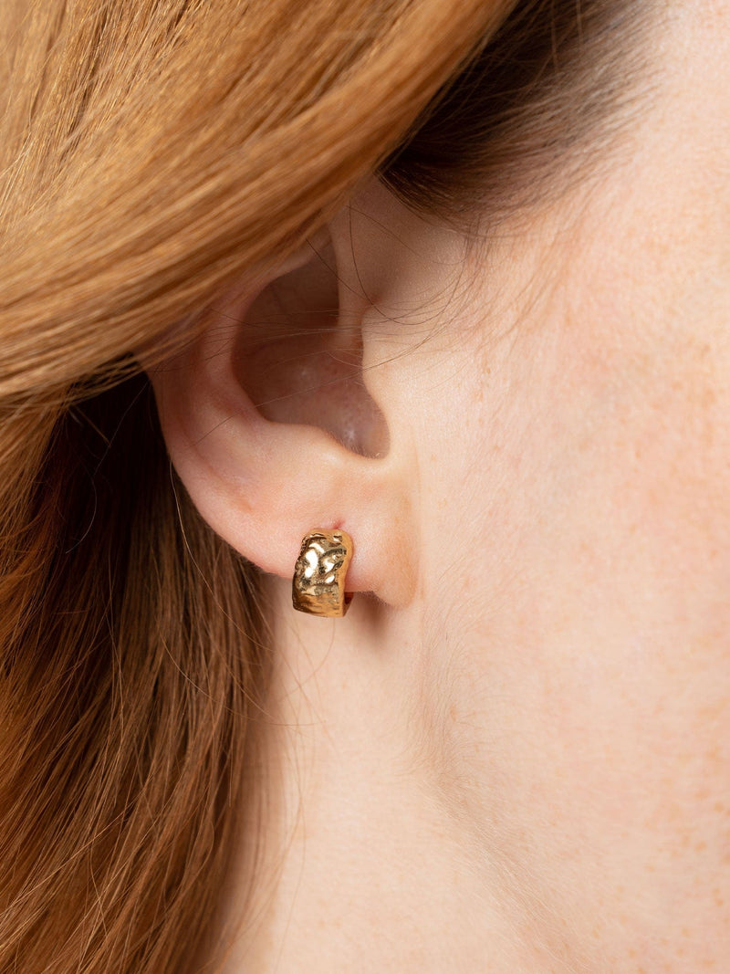 Molten Huggie Earrings - Gold