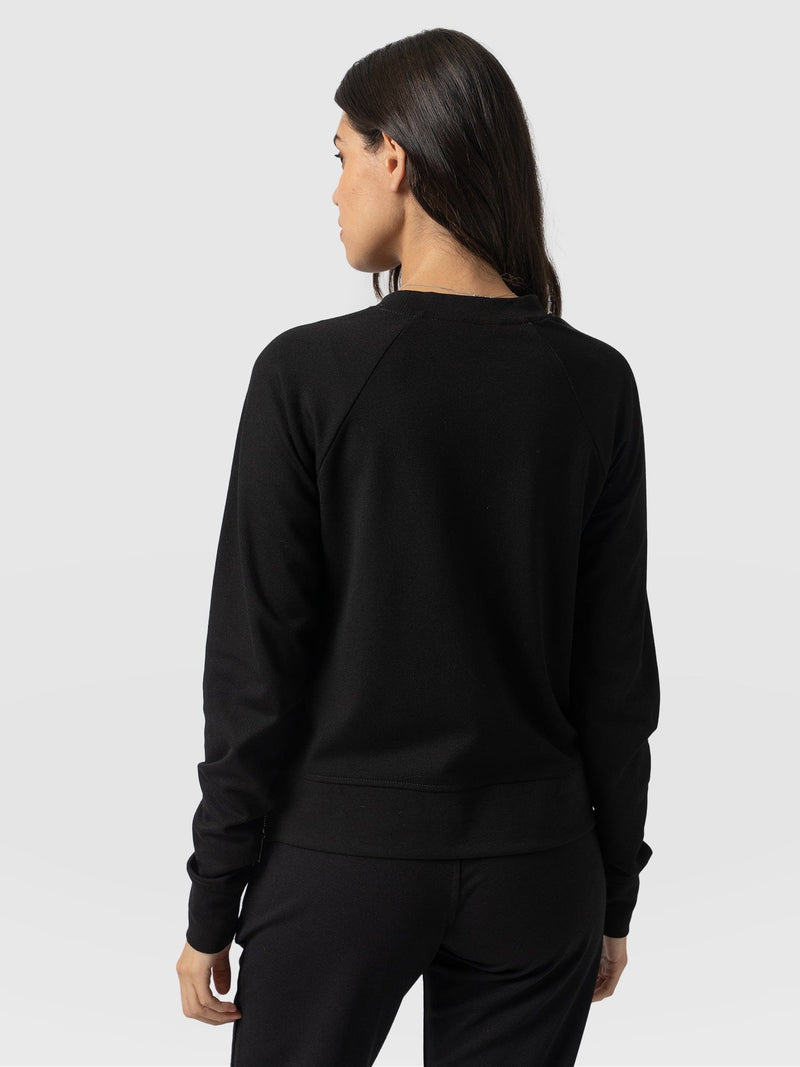 Morgan Zip Sweater - Black/Beige