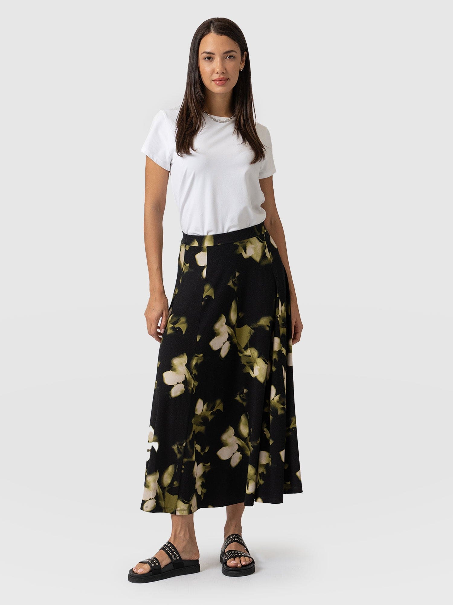 Nora A-line Skirt Green Aurora - Women's Skirts 