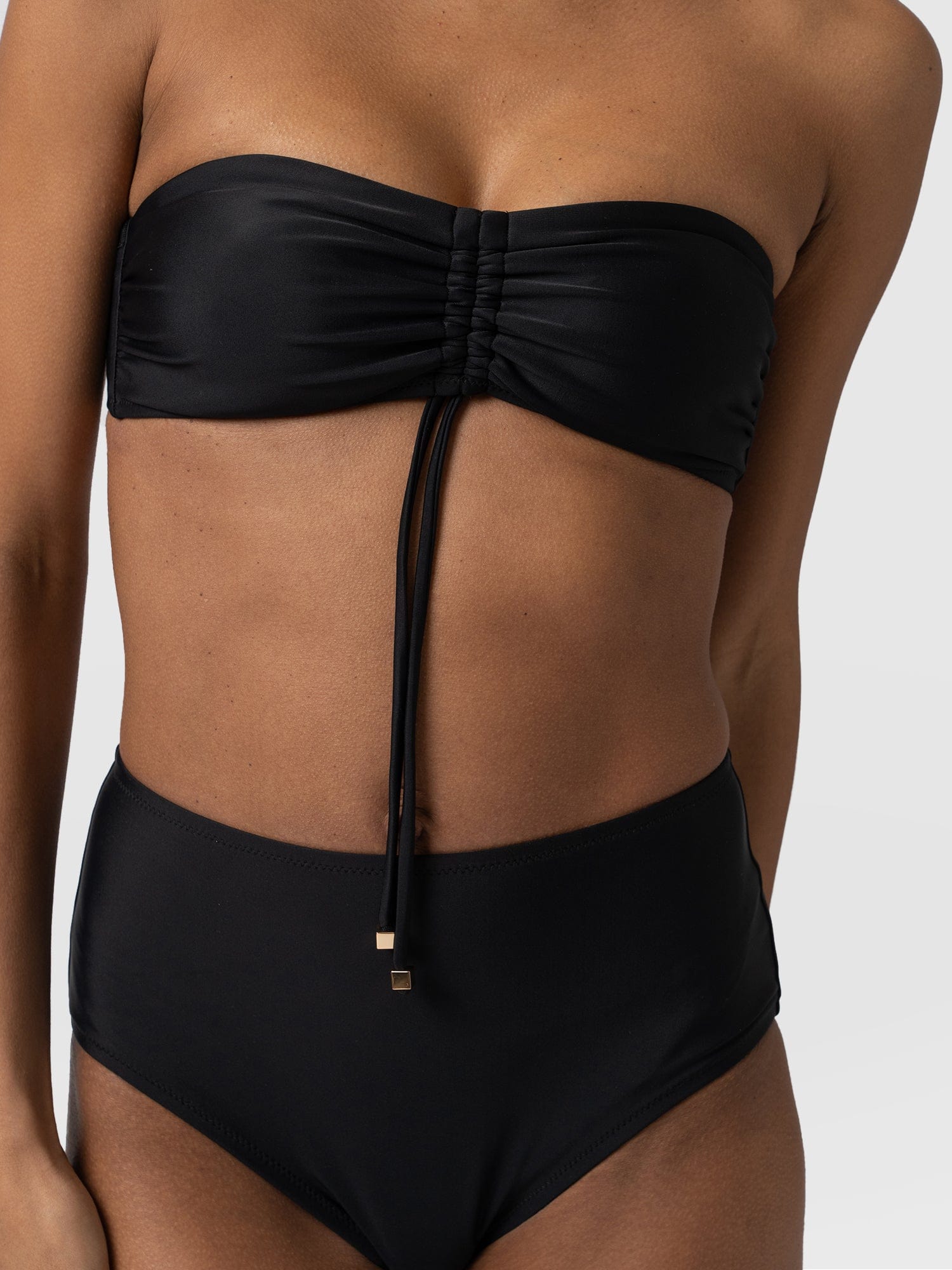 Nova High Waisted Bikini Bottom Black - Women's Swimwear | Saint + Sofia® UK