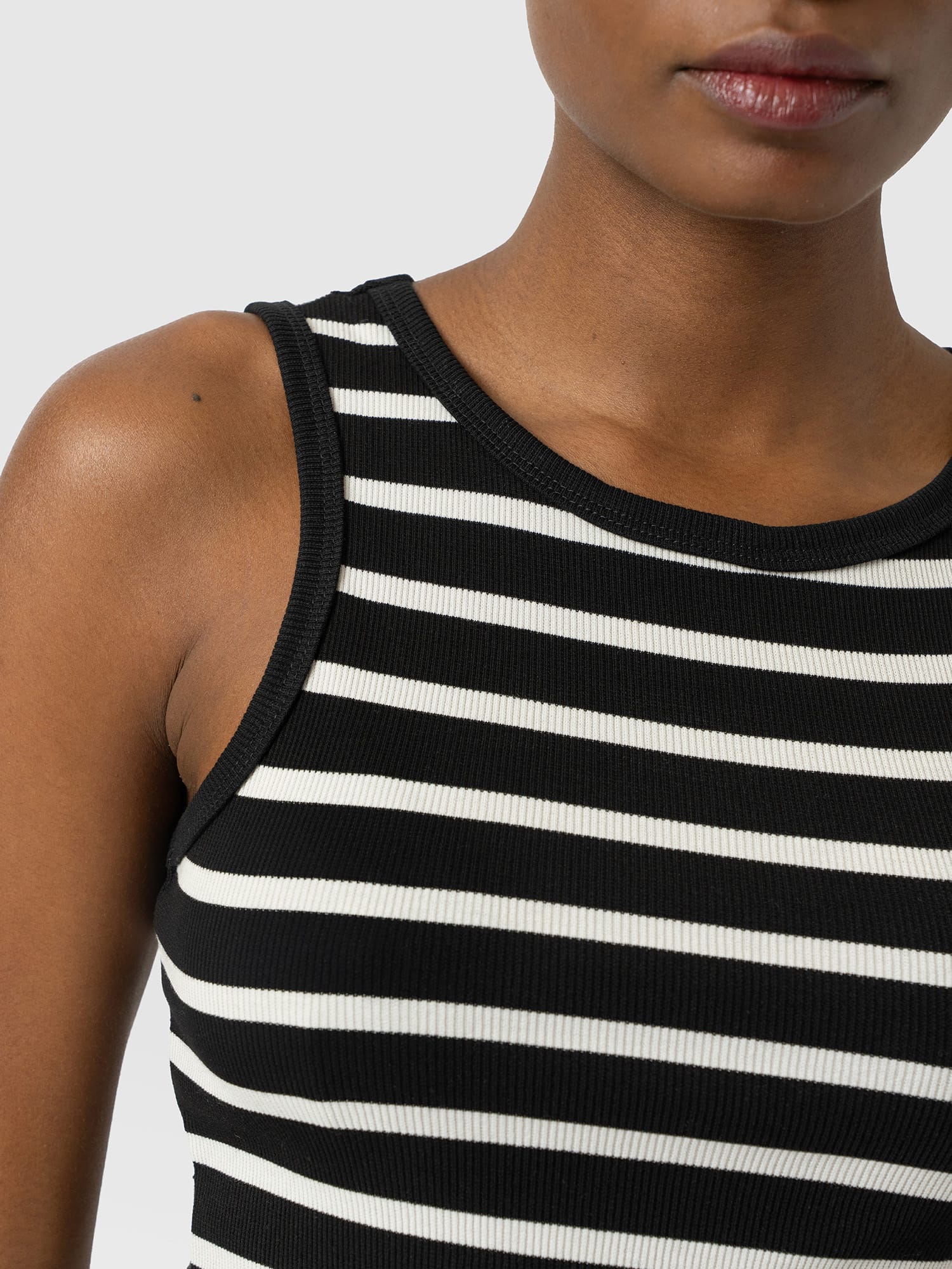 Nova Racer Vest - Black & White Stripe