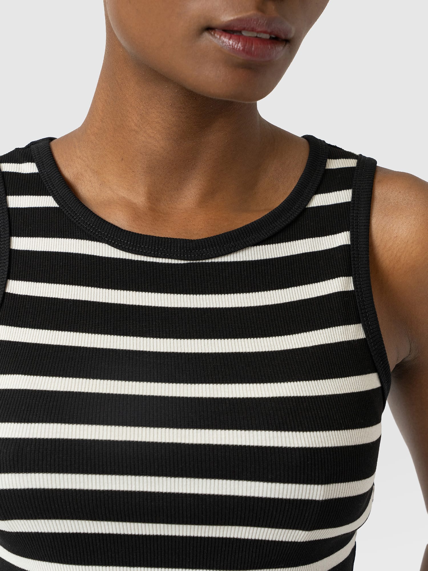 Nova Racer Vest - Black & White Stripe