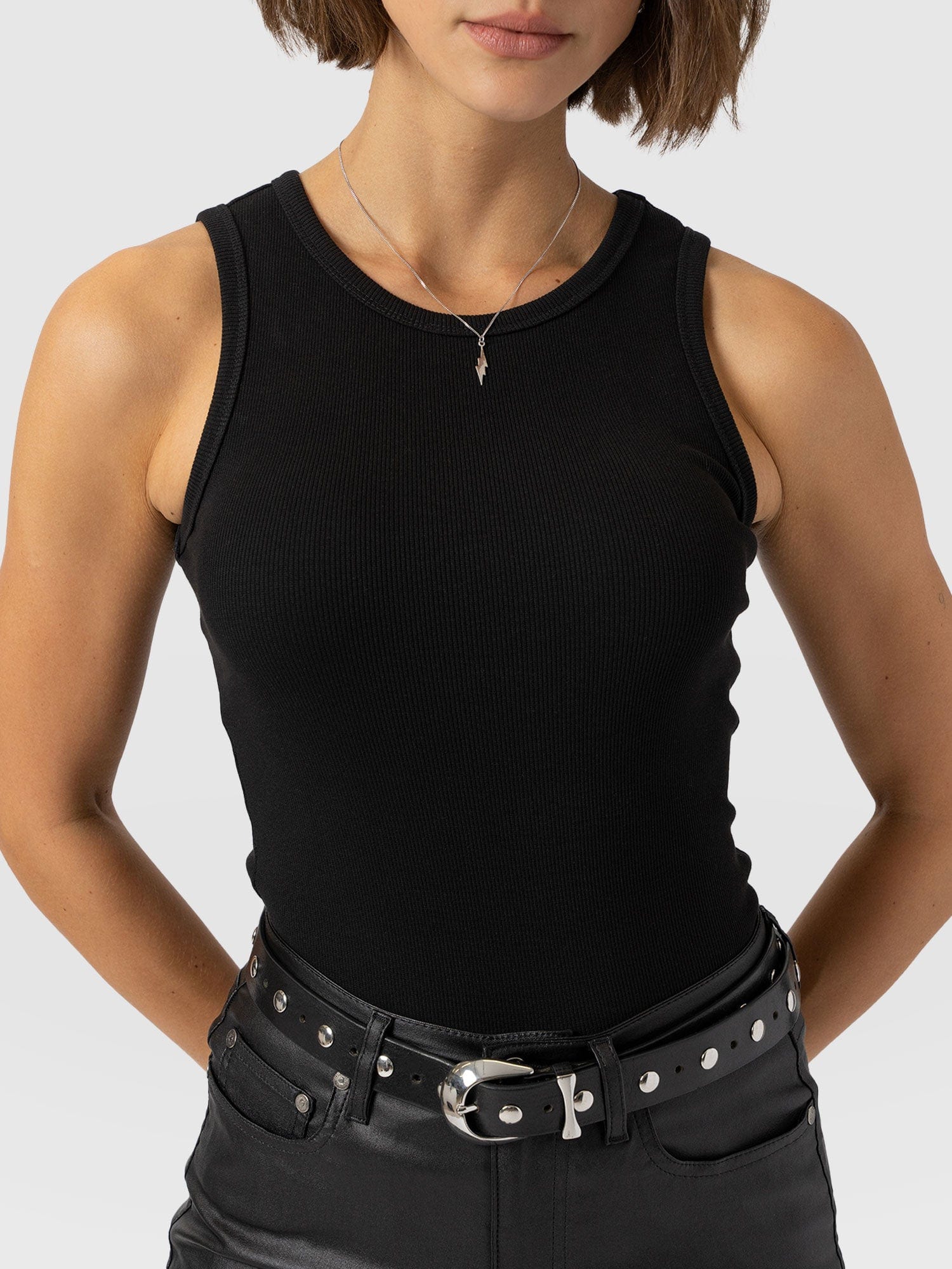 Nova Racer Vest - Black - Women's Vests | Saint + Sofia® UK