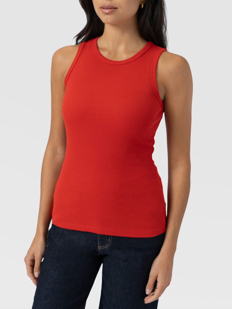 Nova Racer Vest - Burnt Orange - Women's T-shirts | Saint + Sofia® UK