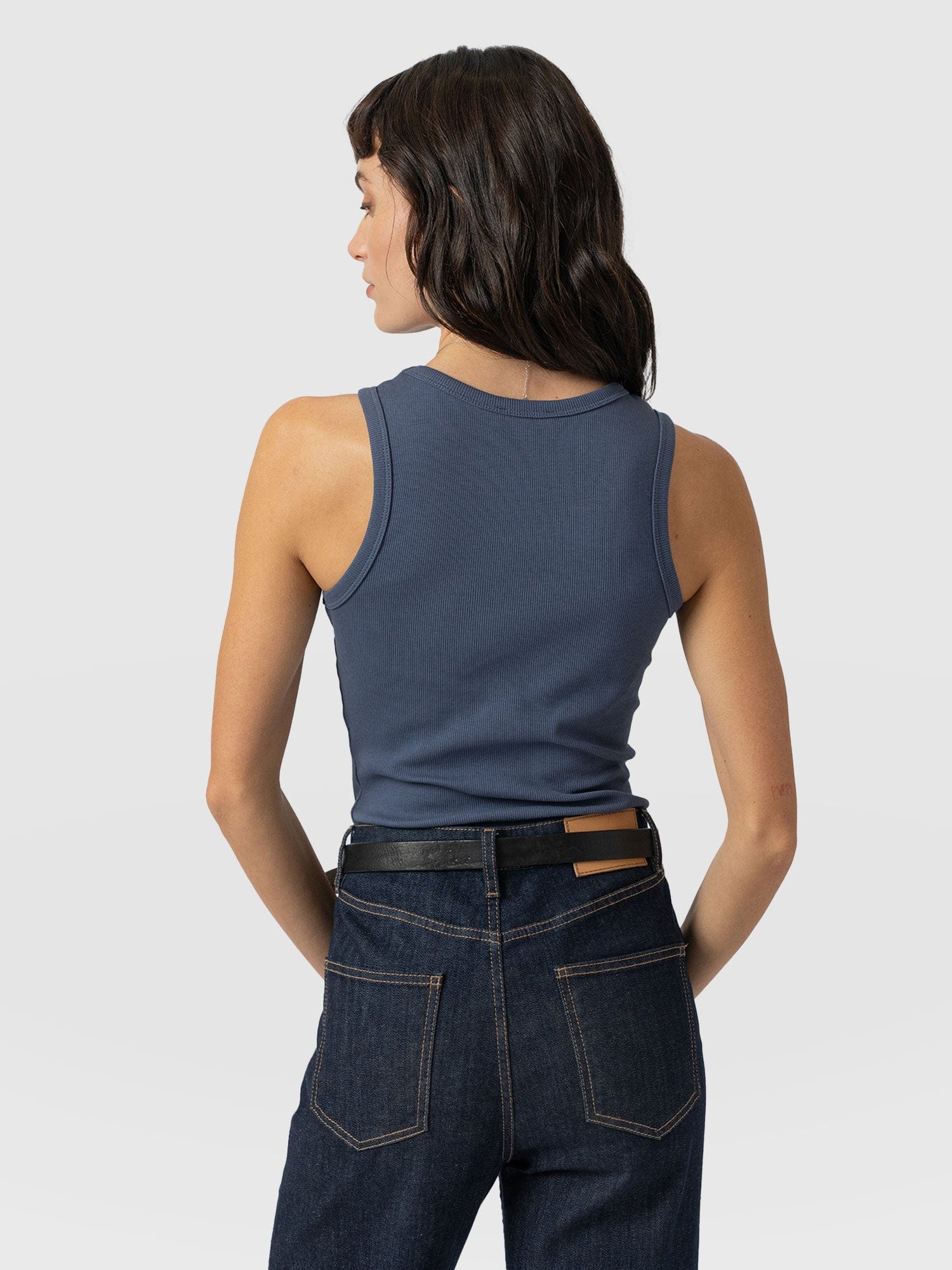 Nova Racer Vest Dusty Blue - Women's Vests | Saint + Sofia® UK