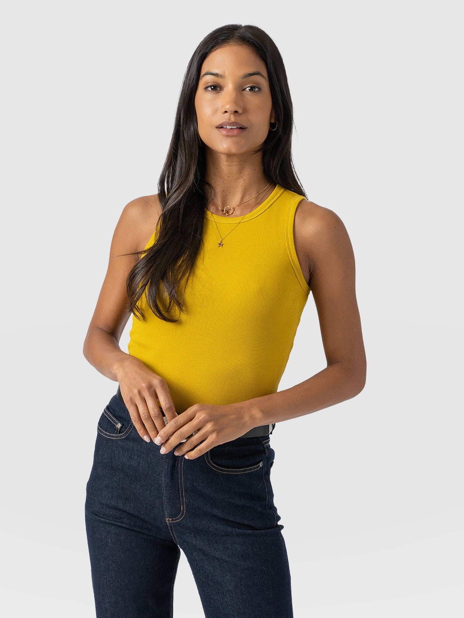 Nova Racer Vest - Mustard - Women's Vests | Saint + Sofia® UK
