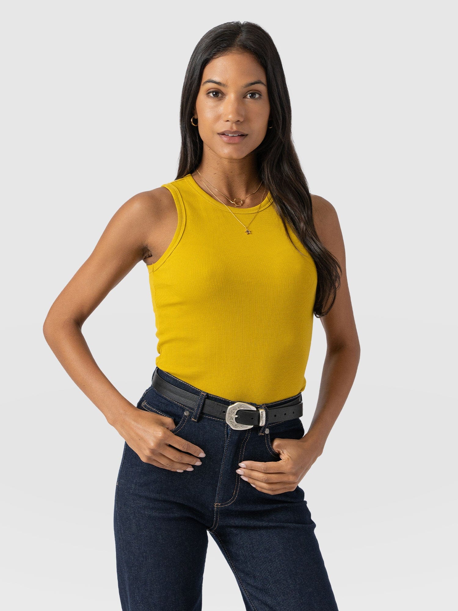 Nova Racer Vest - Mustard - Women's Vests | Saint + Sofia® UK