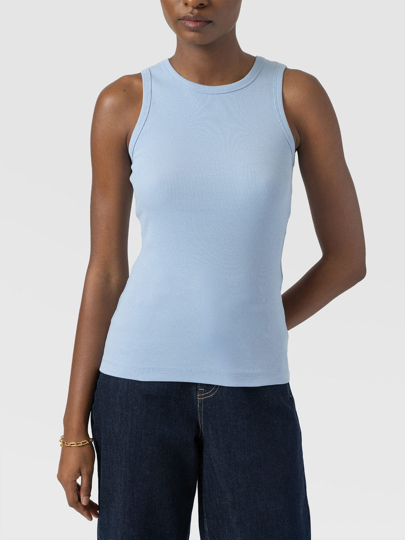 Nova Racer Vest - Powder Blue - Women's T-shirts | Saint + Sofia® UK