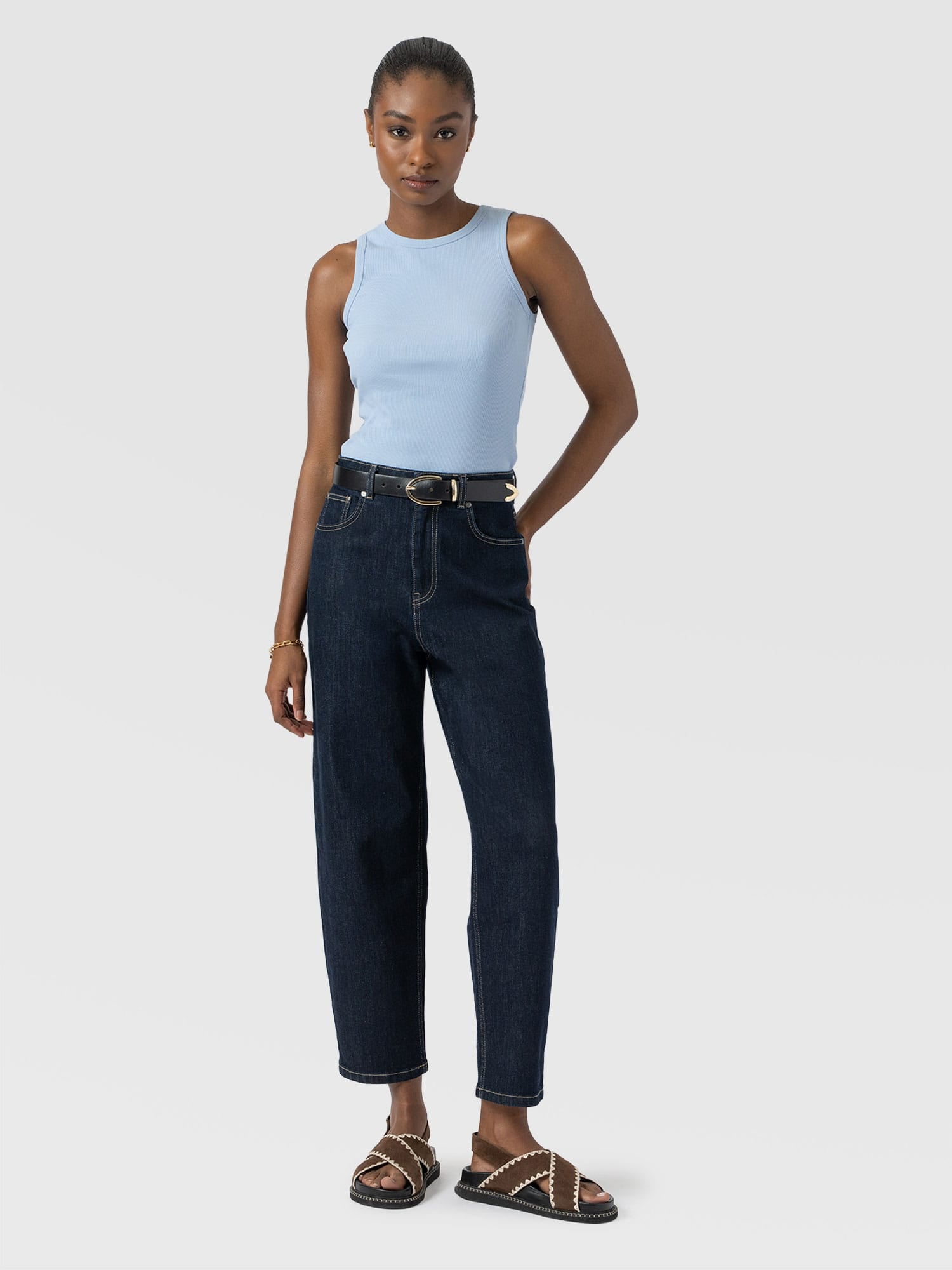 Nova Racer Vest - Powder Blue - Women's T-shirts | Saint + Sofia® UK
