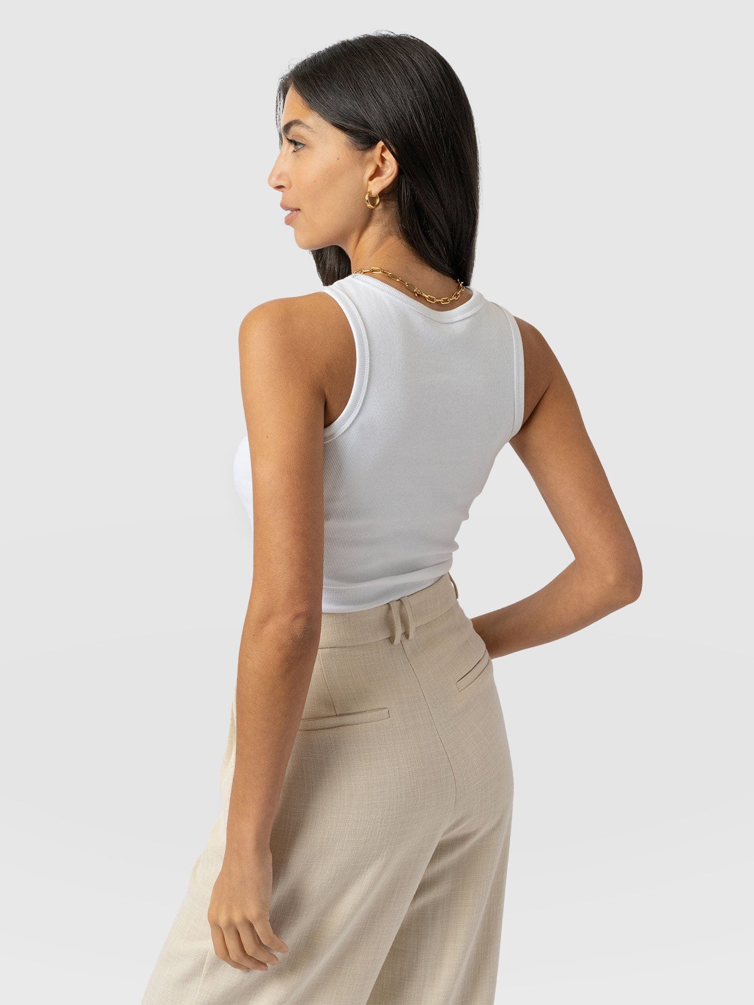 Nova Racer Vest White - Women's Vests | Saint + Sofia® UK