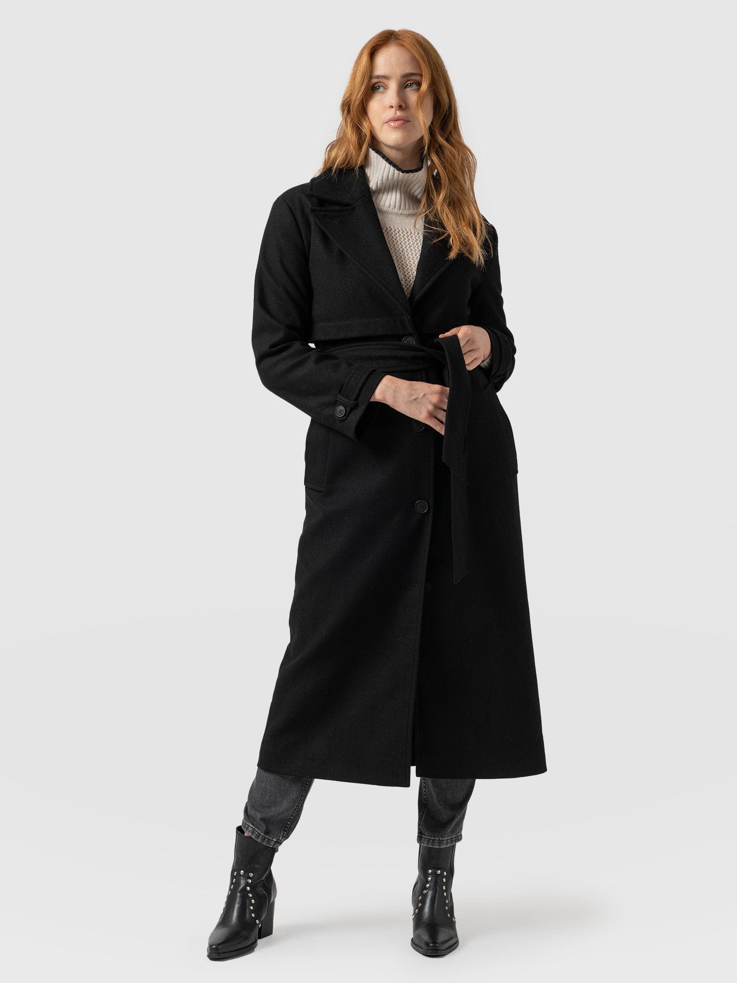 Black wool best sale coat uk