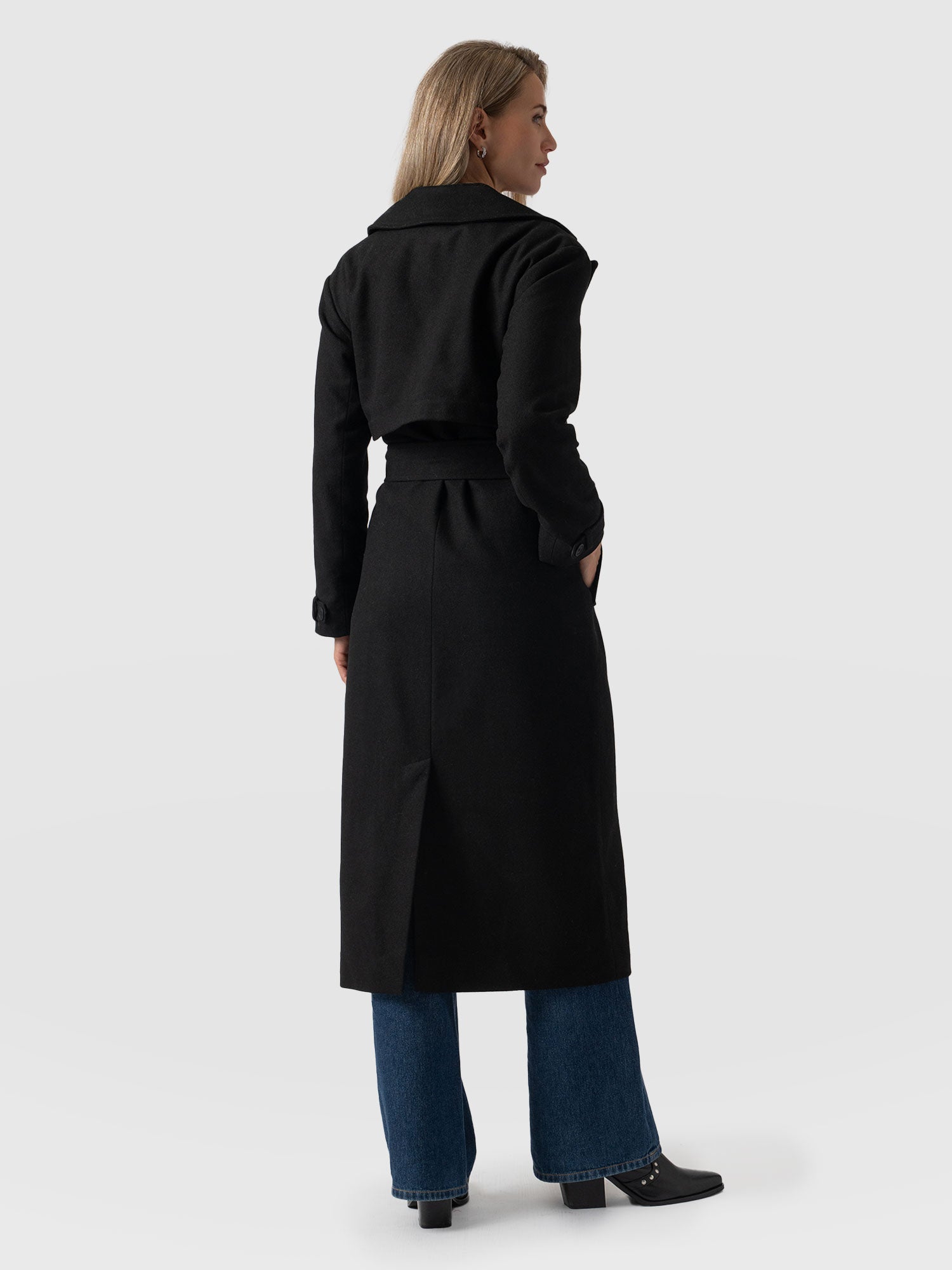 Odette Coat Black - Women's Wool Coats | Saint + Sofia® UK
