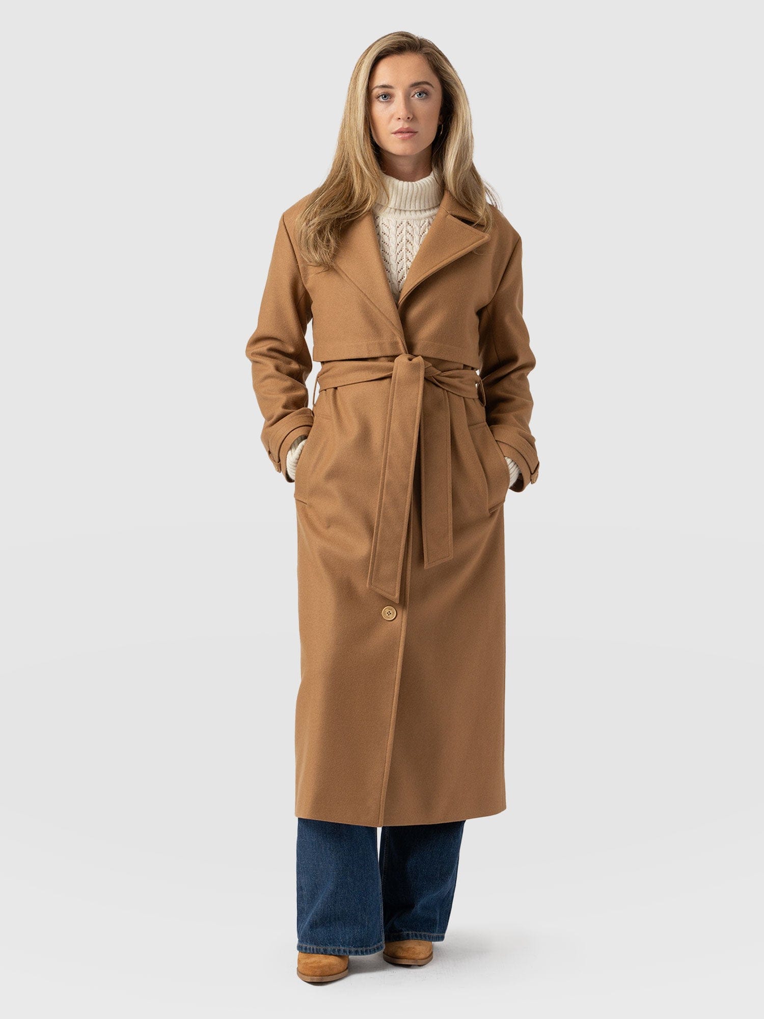 Odette Coat Camel - Women's Wool Coats | Saint + Sofia® UK