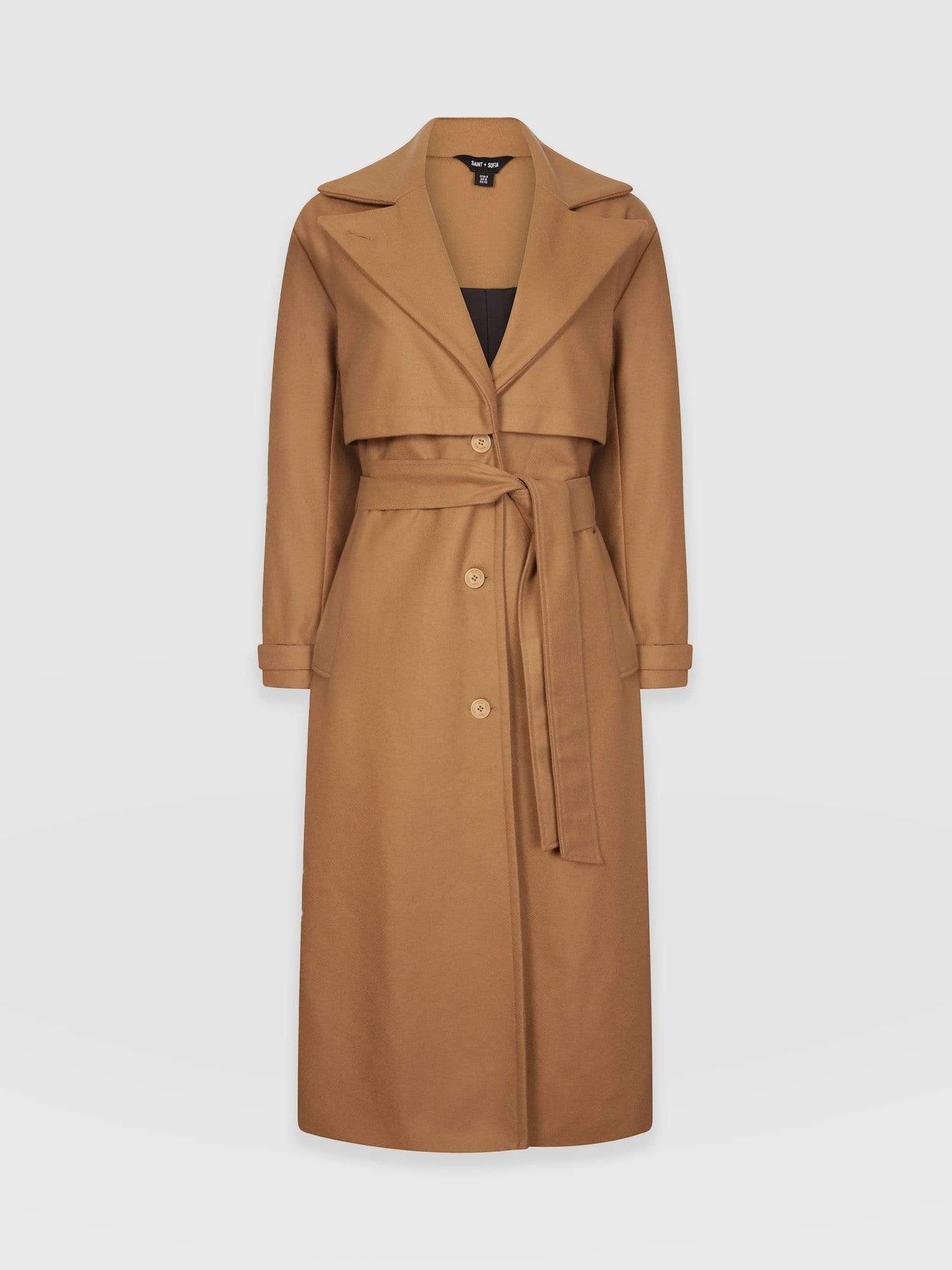 Odette Coat Camel - Women's Wool Coats | Saint + Sofia® UK