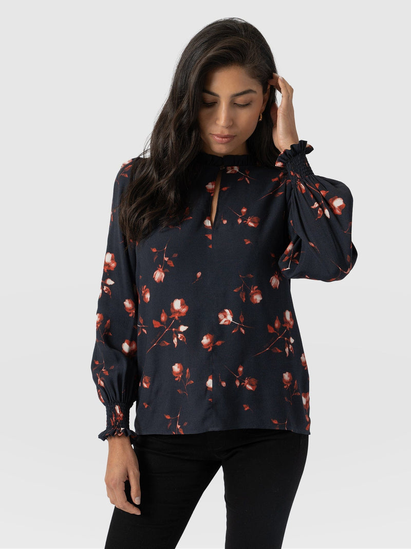 Olivia Blouse - Dark Roses