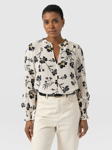 Olivia Blouse - White Spring Floral - Women's Blouses | Saint + Sofia® UK