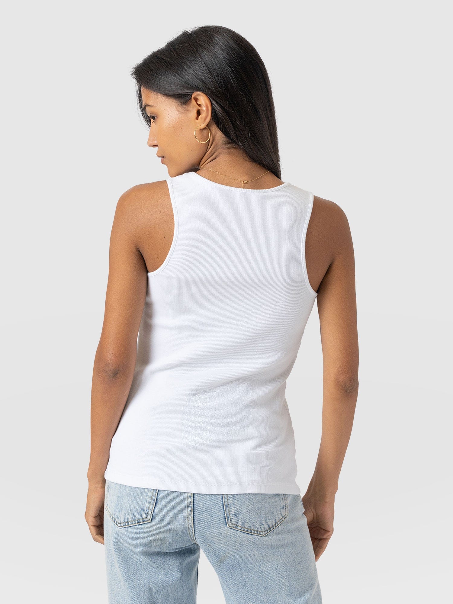Olivia Rib Vest White - Women's Vests | Saint + Sofia® UK