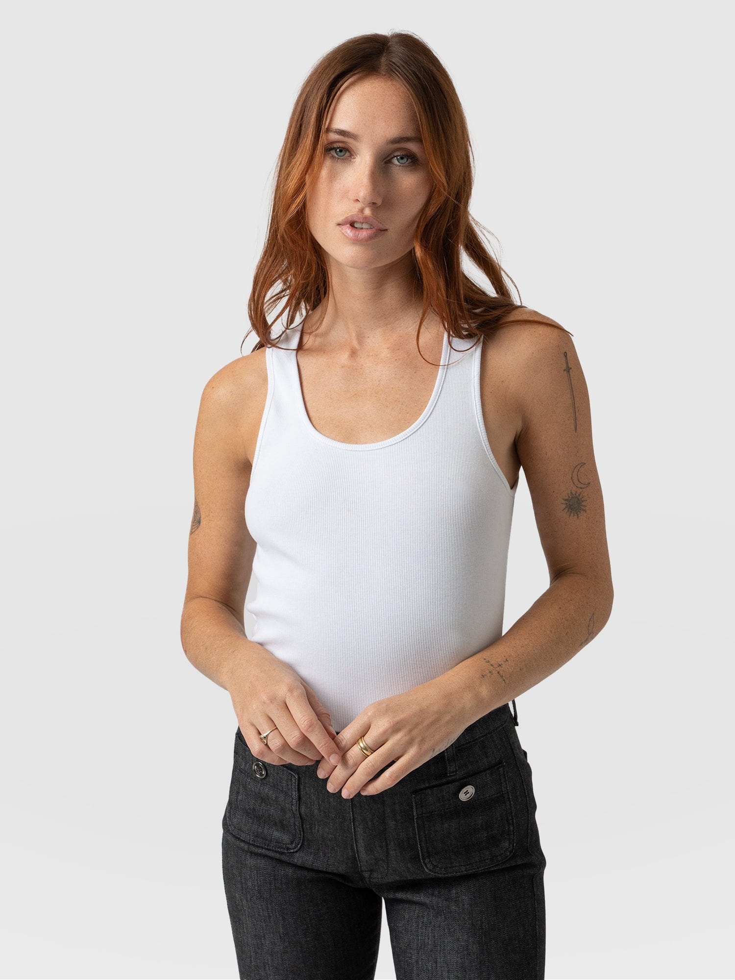 Ladies white 2025 vest tops uk