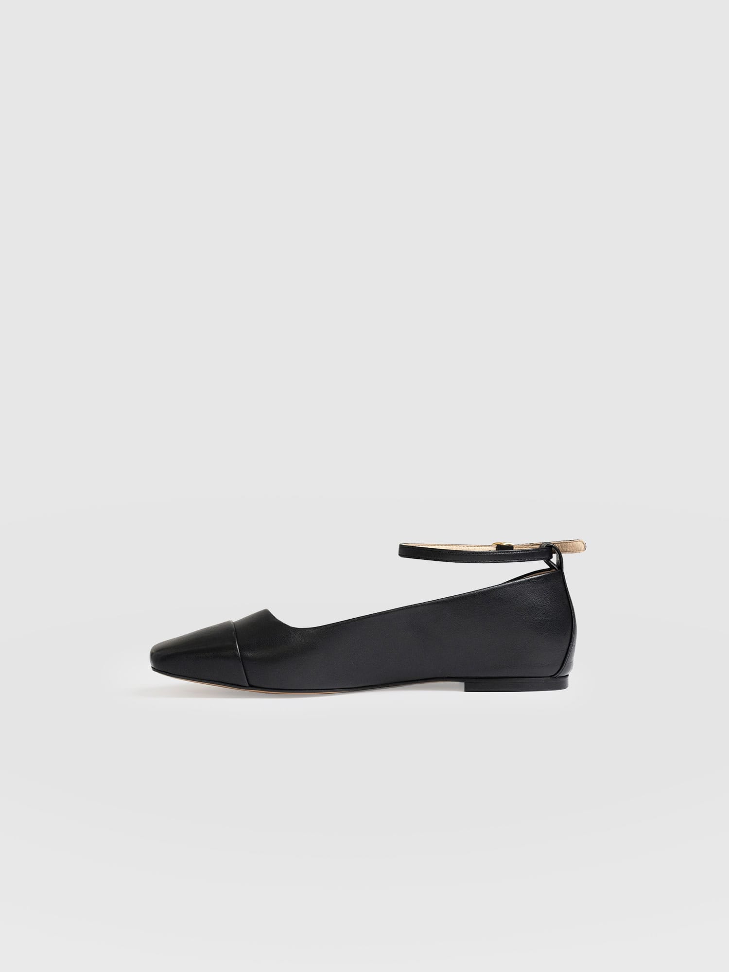 Ophelia Leather Ballerinas Black - Women's Shoes | Saint + Sofia® UK