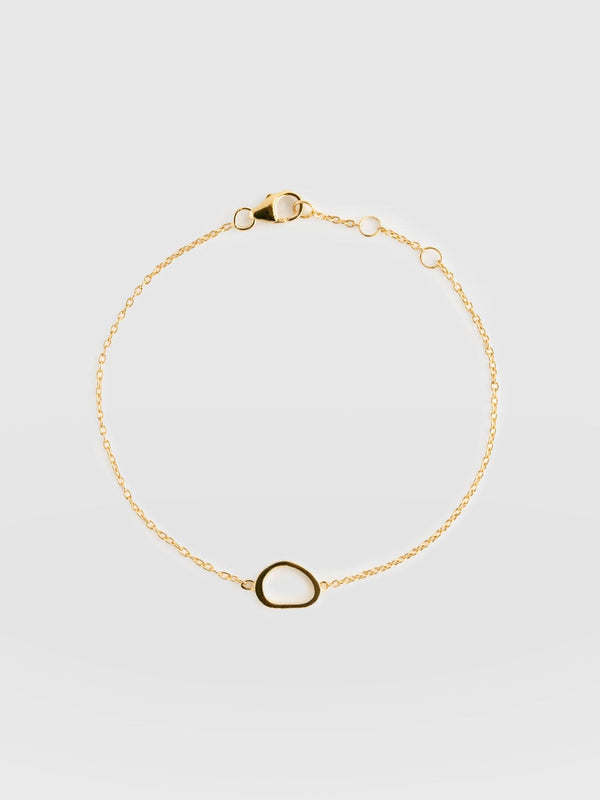 Organic Open Oval Bracelet - Gold