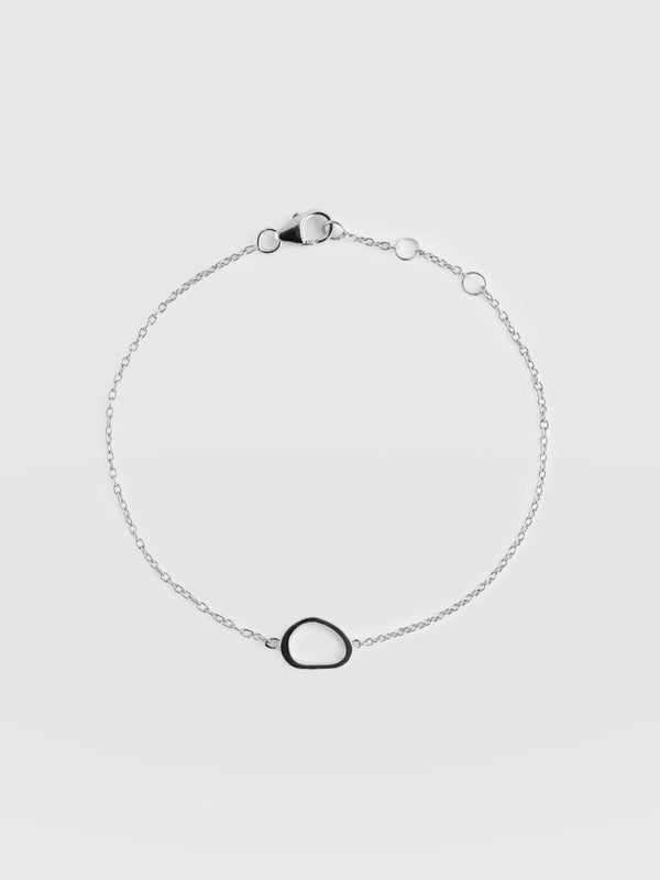 Organic Open Oval Bracelet - Silver