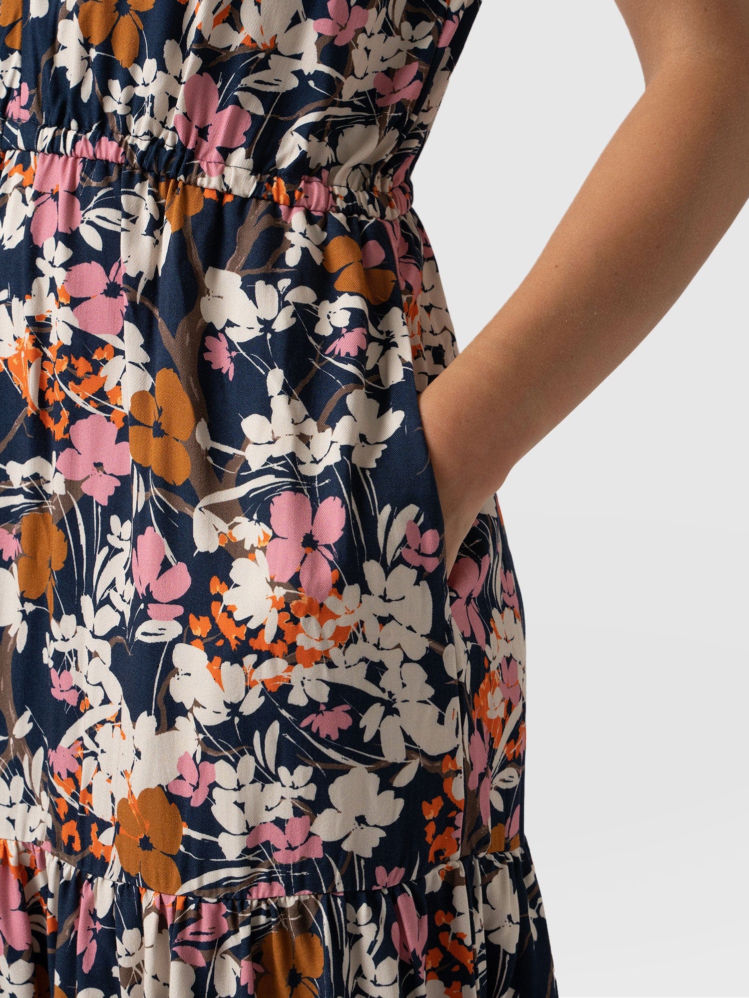 Orla Dress - Navy Cream Floral