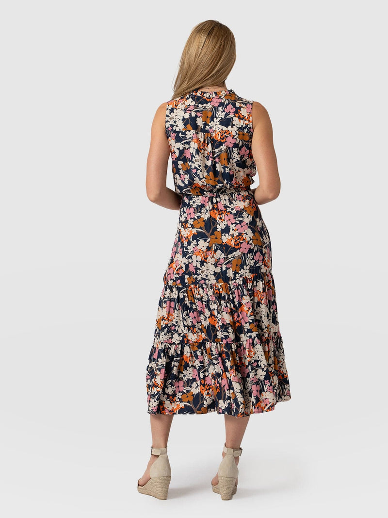 Orla Dress - Navy Cream Floral