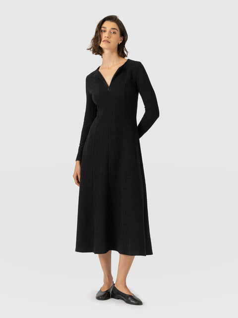 Orla Midi Dress - Black Boucle - Women's Dresses | Saint and Sofia® UK