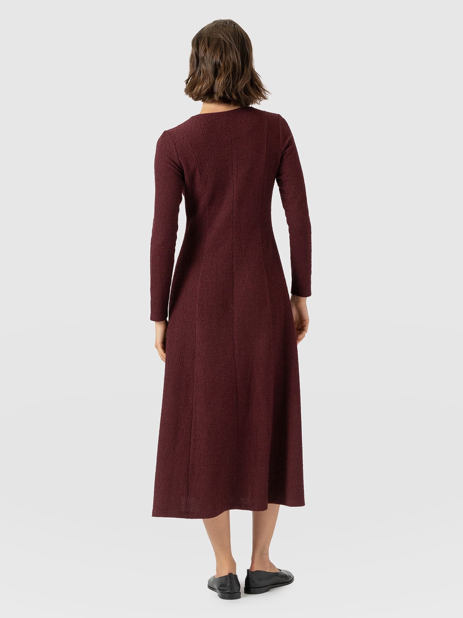 Orla Midi Dress - Burgundy Boucle - Women's Dresses | Saint and Sofia® UK