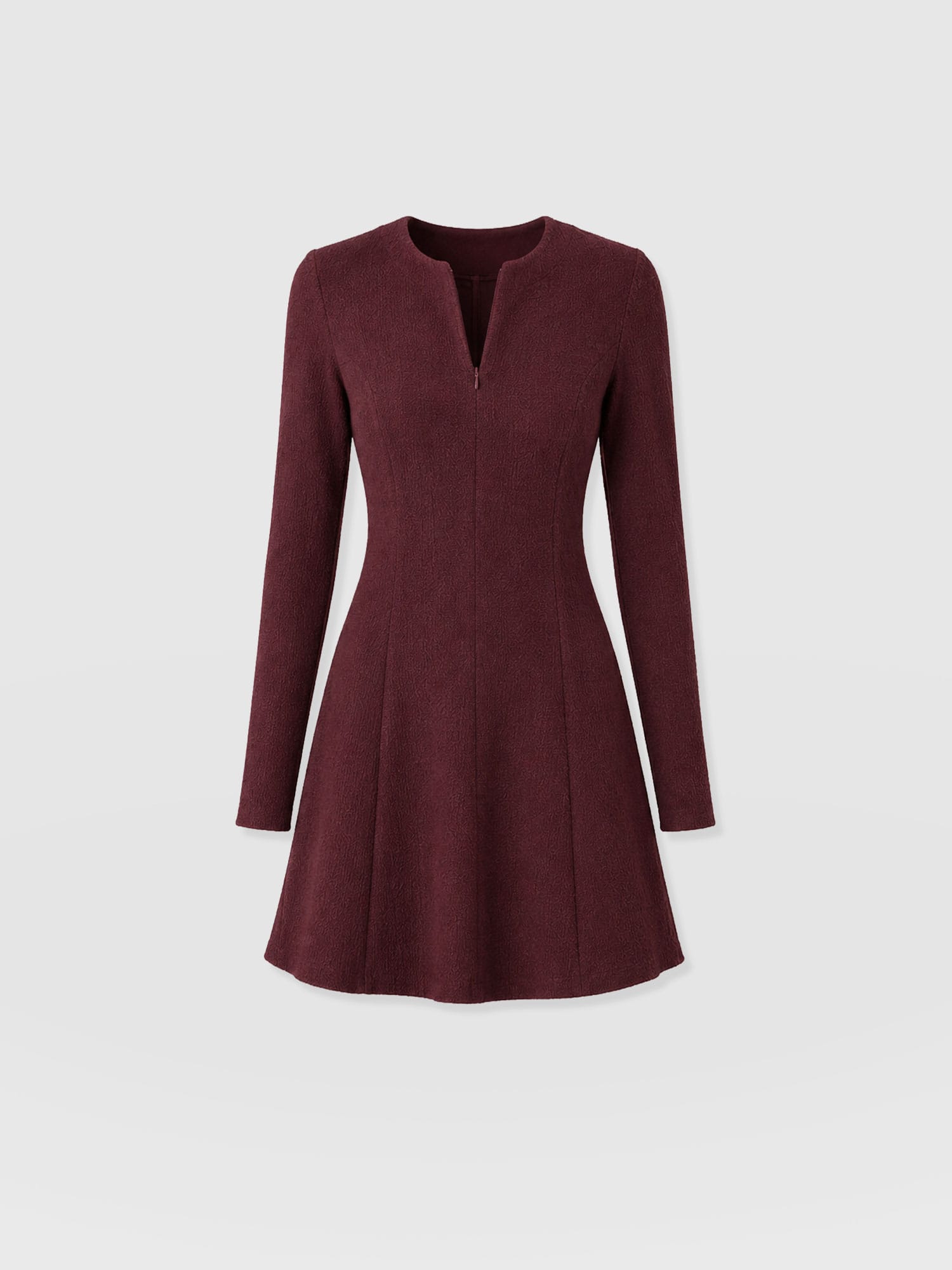 Orla Mini Dress - Burgundy Boucle