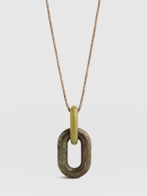 Oval Pendant Necklace - Green - Women's Jewellerys | Saint and Sofia® UK