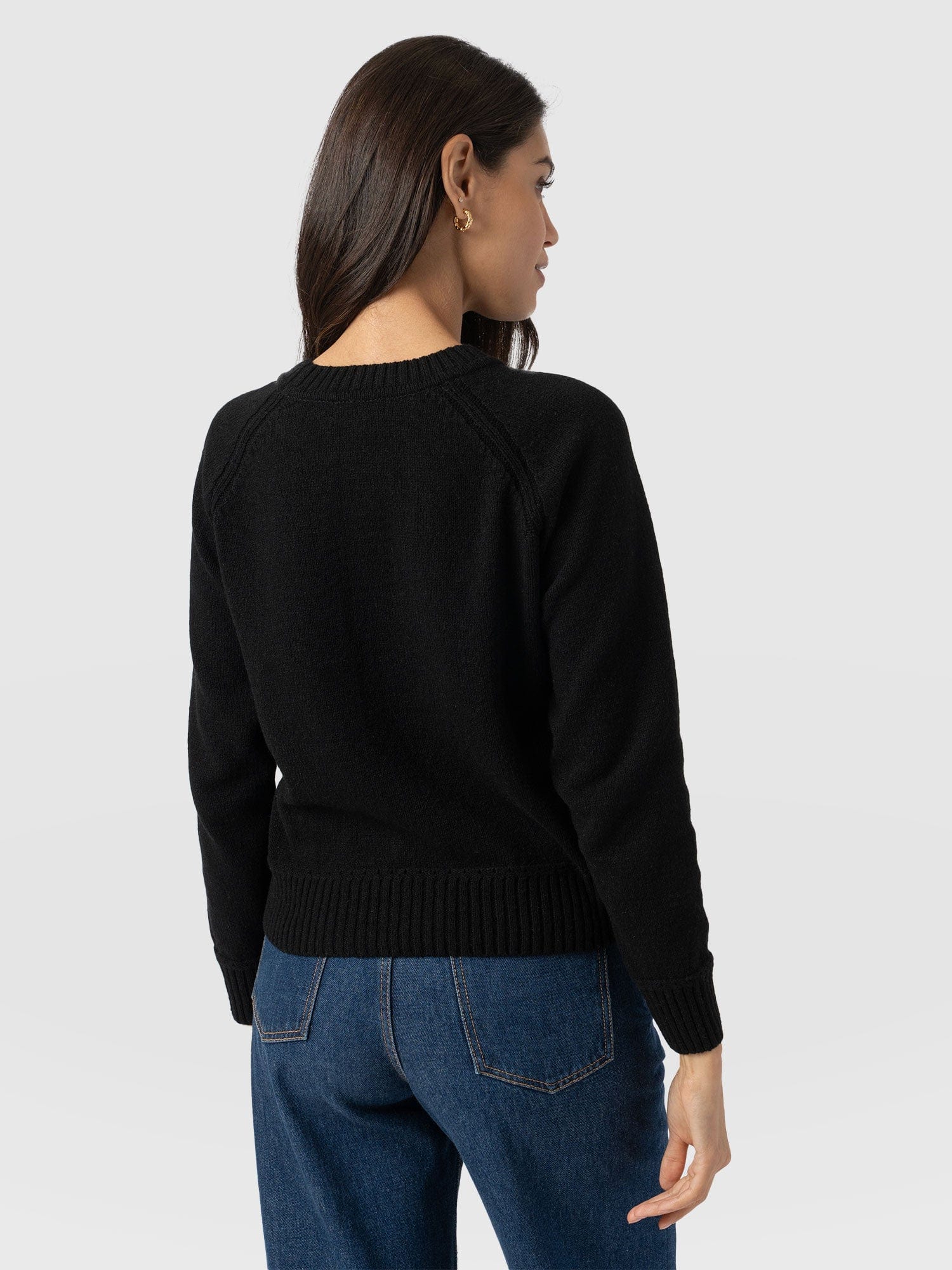 Oxford Cashmere Jumper - Black - Women's Jumpers | Saint + Sofia® UK