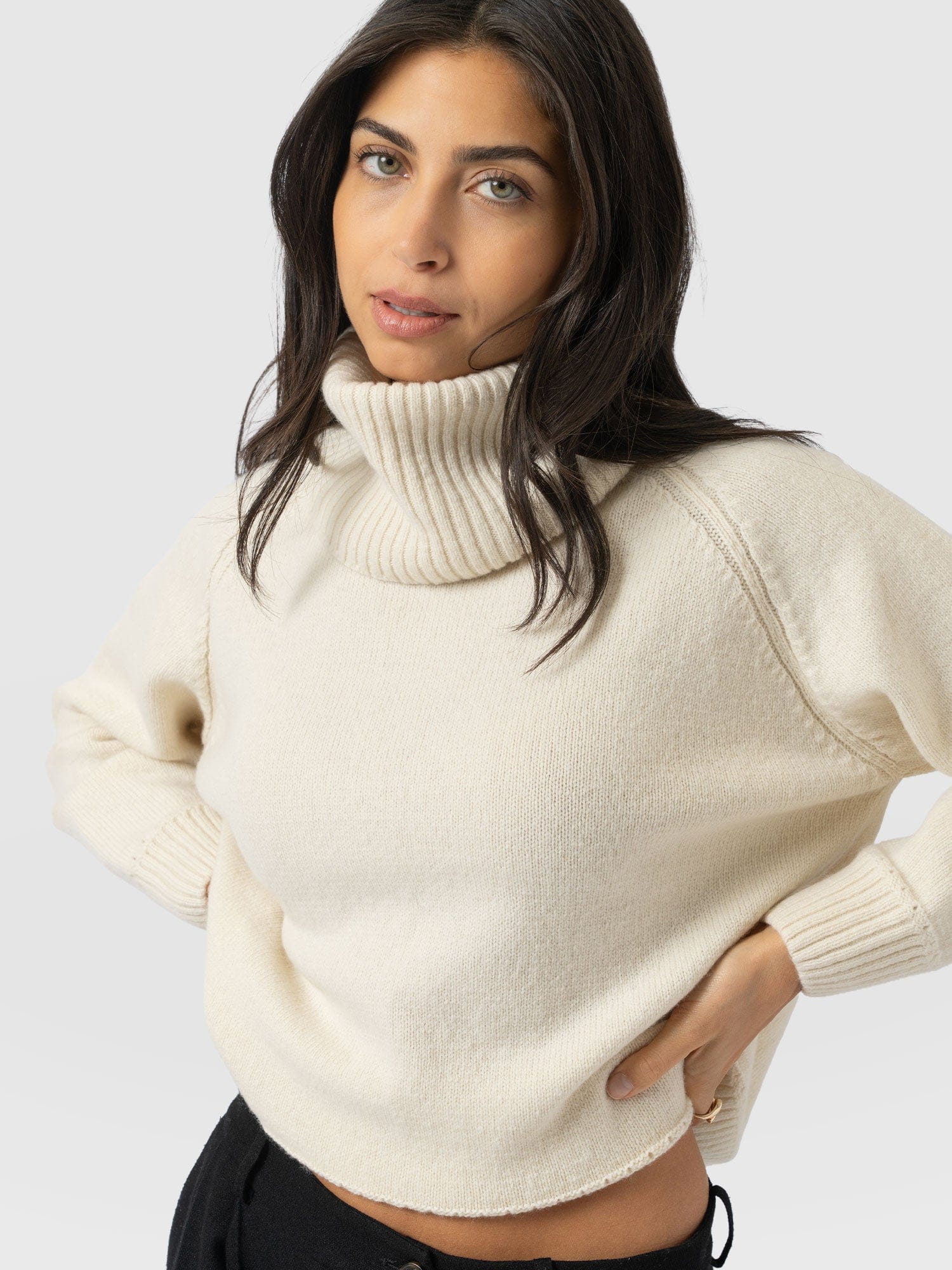 Oxford Cashmere Jumper - Cream - Women's Jumpers | Saint and Sofia® UK