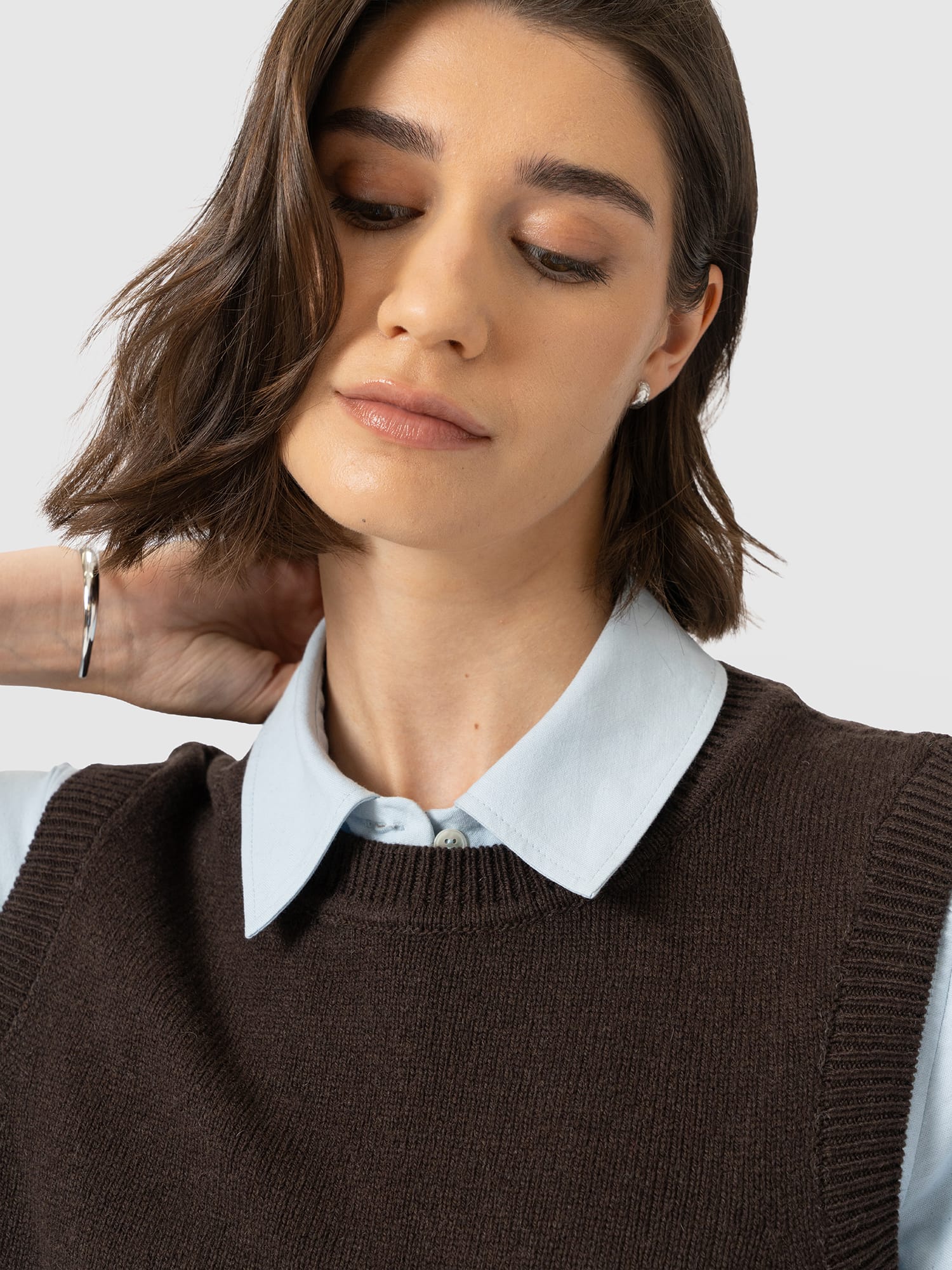 Oxford Cashmere Sleeveless Knit - Brown
