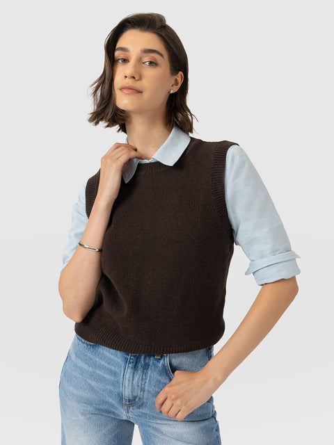 Oxford Cashmere Sleeveless Knit - Brown