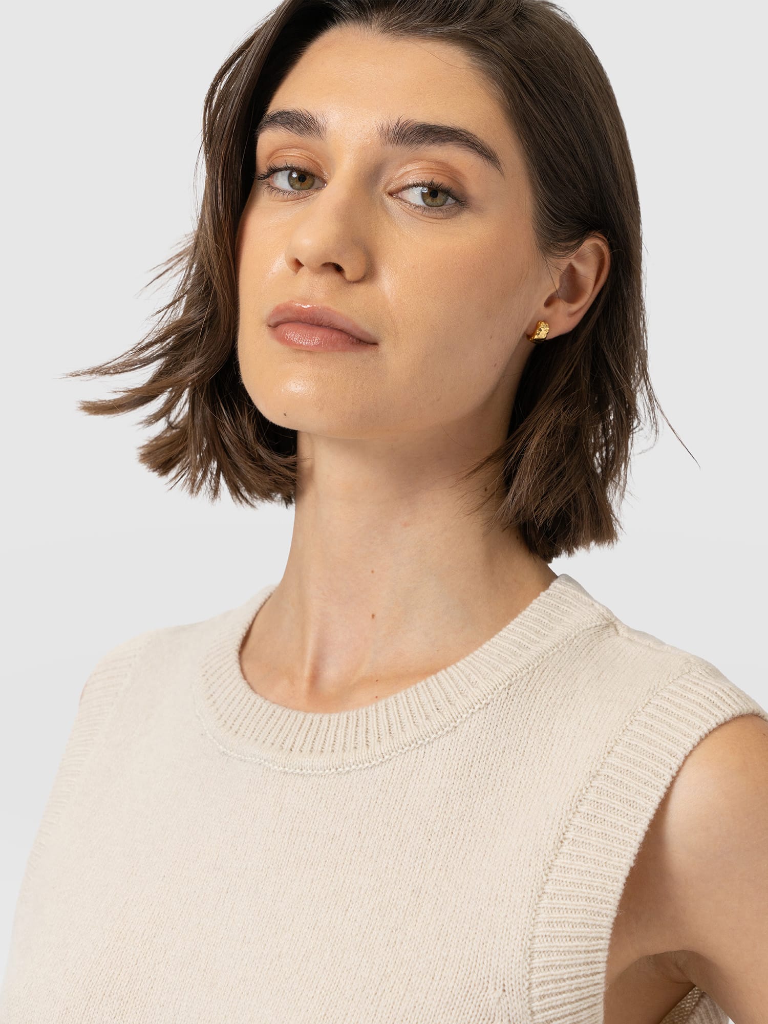 Oxford Cashmere Sleeveless Knit - Cream
