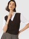 Oxford Cashmere V Neck Sleeveless Knit - Brown