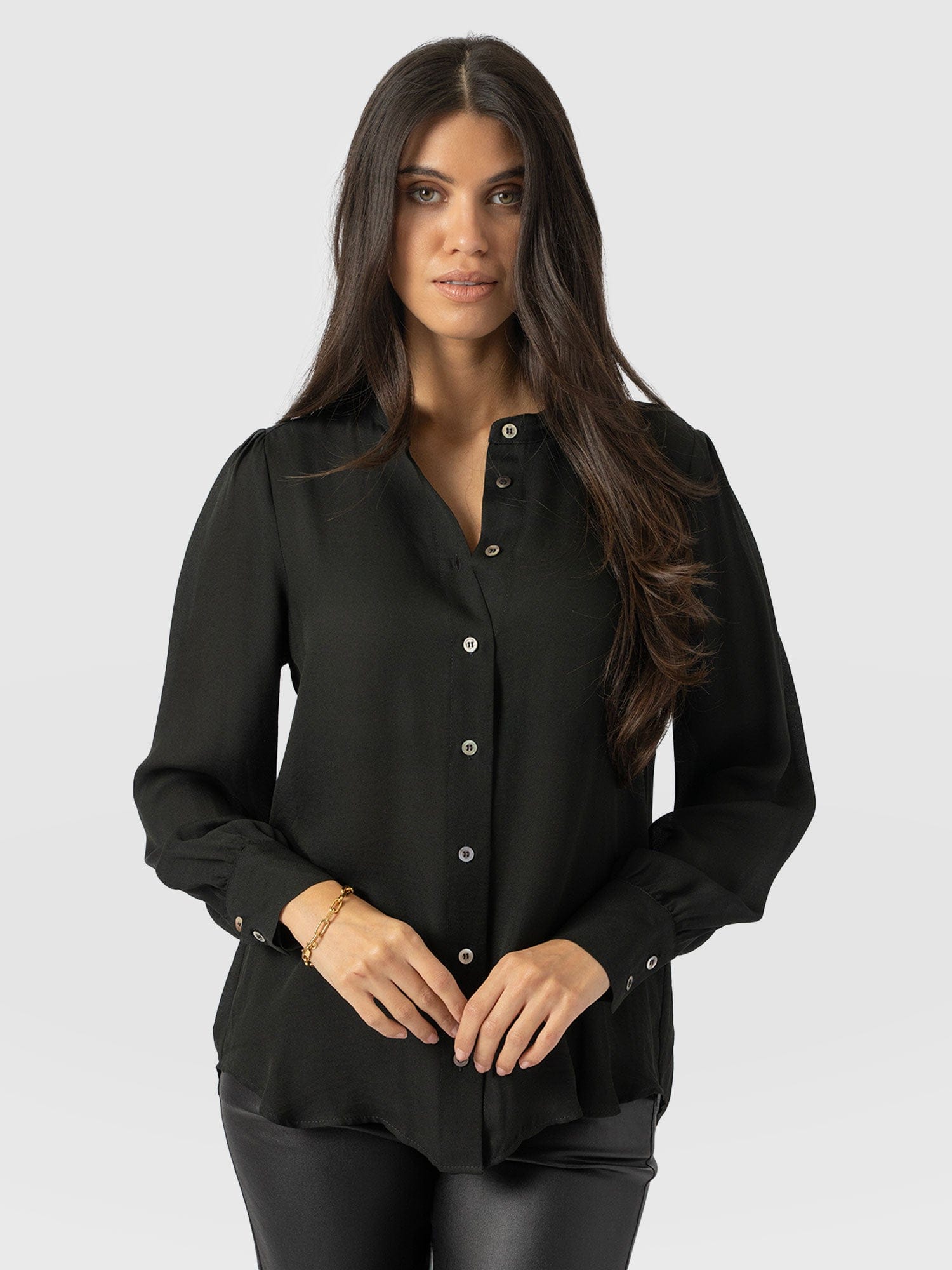 Paxton Pussybow Blouse Black - Women's Blouses | Saint + Sofia® UK