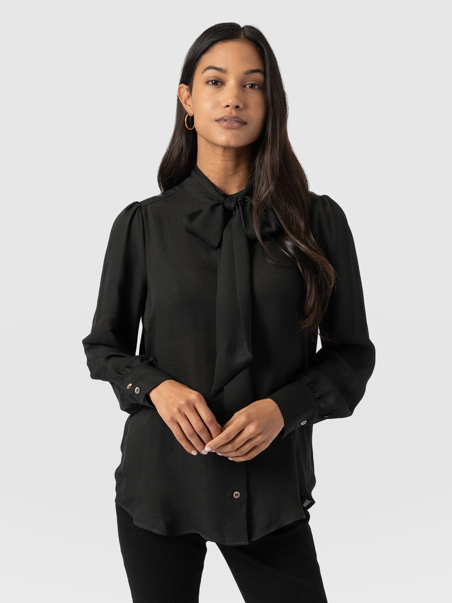 Paxton Pussybow Blouse - Black